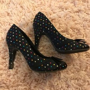 Fun polka dot high heels!